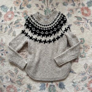Madewell Black and Cream Patterned Sweater